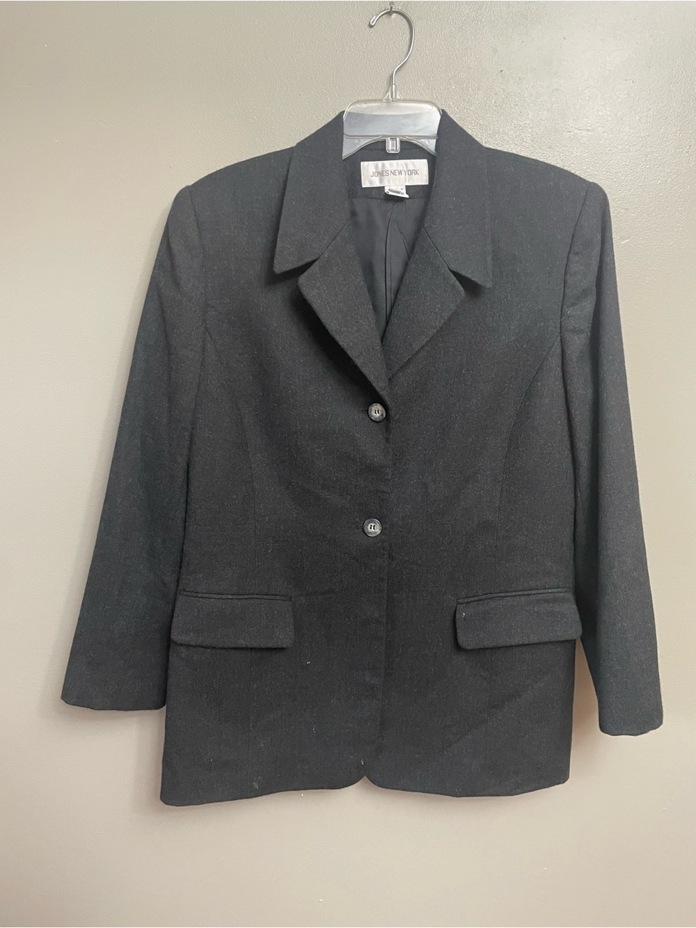 Vintage Jones New York size 14 Wool Jacket  USA gray